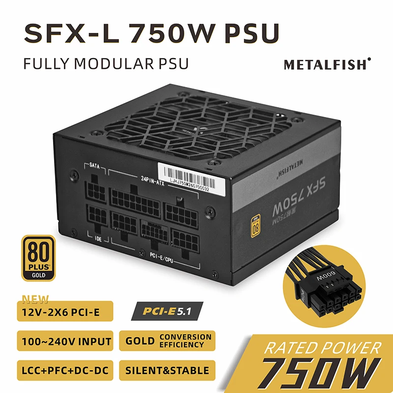 Power Supply 750W - SFX 750W 80PLUS Gold PSU, Catu