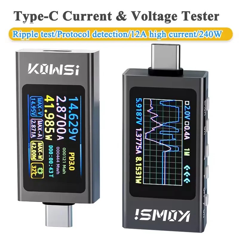 KWS-X1 Tipe-C Monitor Arus dan - Power Supply Tester ulasan dan harga