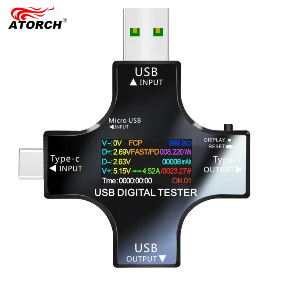 Penguji USB DC Tipe-C PD Voltm - Power Supply Tester ulasan dan harga